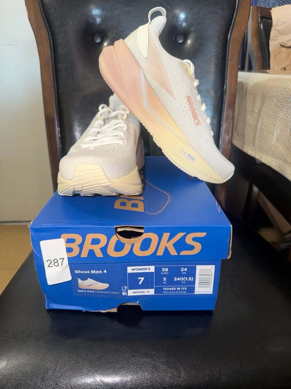 Brooks Ghost Max 4 Women's Running Shoes - White/Rose/Rutabaga